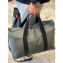 COACH專櫃品牌香水滿額禮 軍綠色大容量行李帶/購物袋