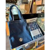 Starbucks星巴克 丹寧手提袋2件組