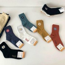 韓國笑臉花朵中筒襪NIKISSOCKS （6色一組）